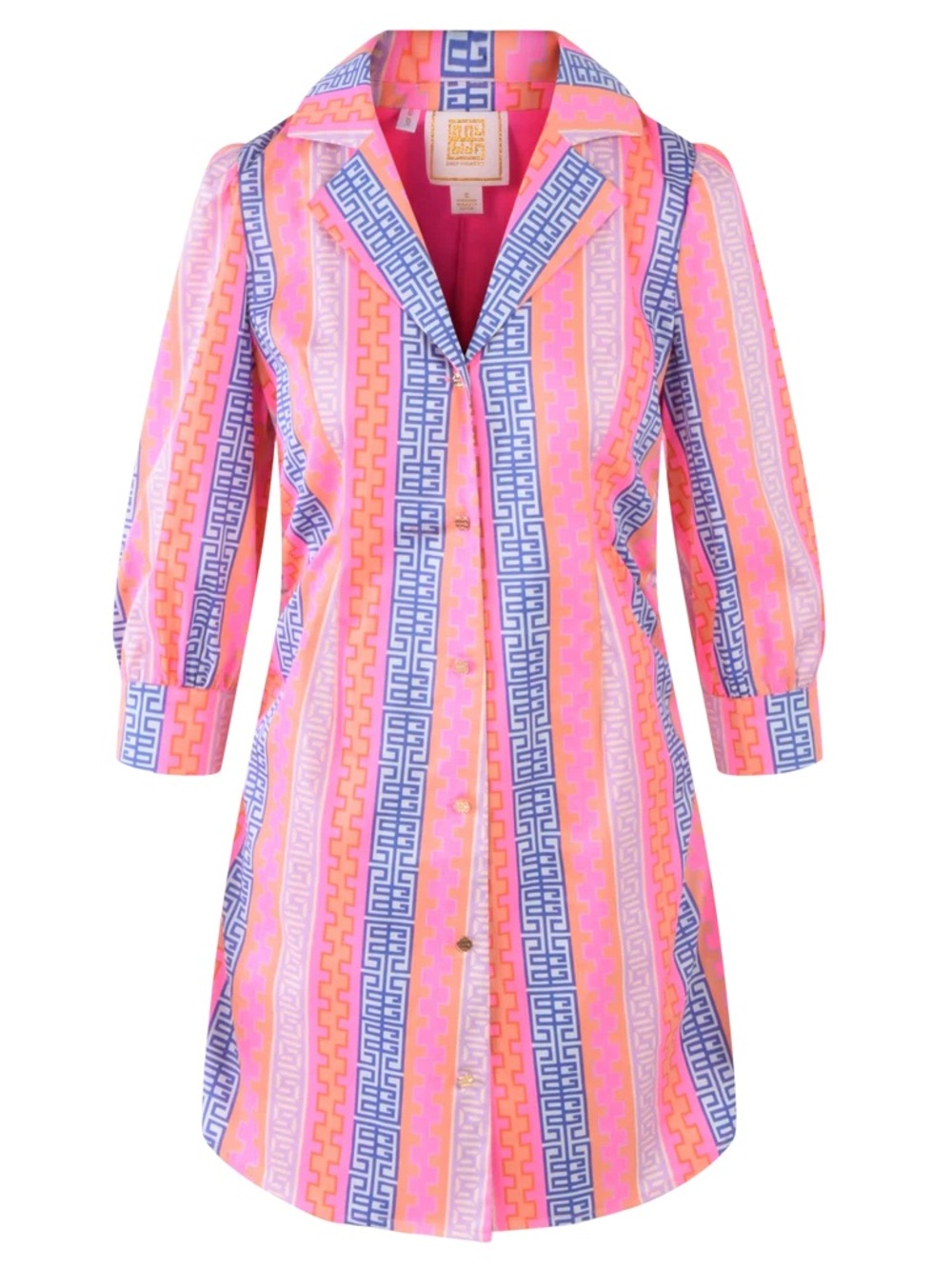 NEW Emily McCarthy Felicity Dress Geo Stripe Pink Multi NWT.       Sk13